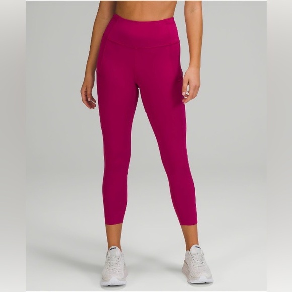 lululemon athletica Pants - Lululemon Fast and Free 5 Pocket Pink Leggings 23”